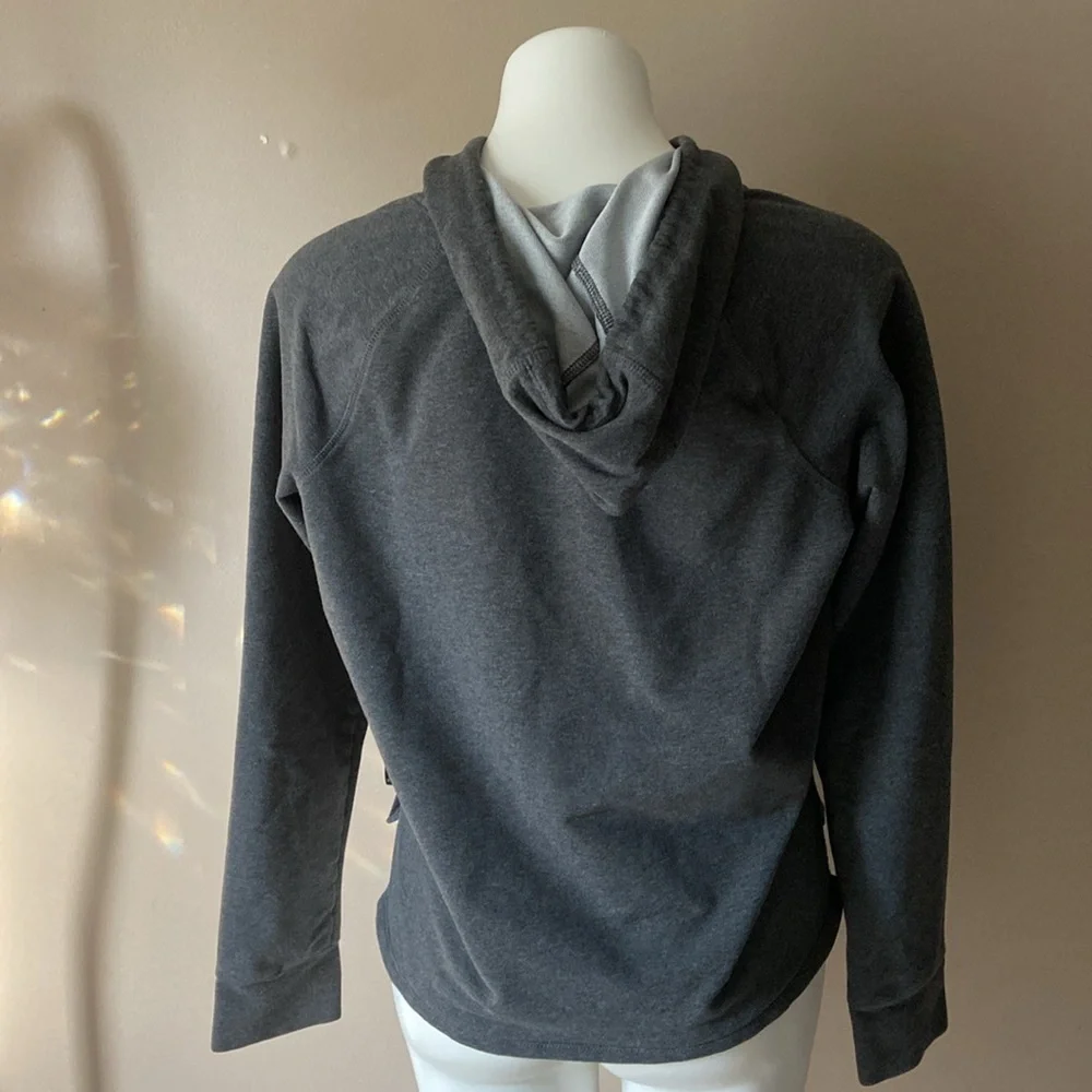 Reebok Women’s Dark Gray Logo High Low Hoodie Size Athleisure Loungewear Size L - Picture 4 of 6